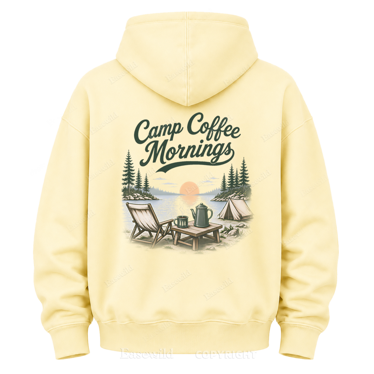 Camp Coffee Mornings Washed Graphic Hoodie