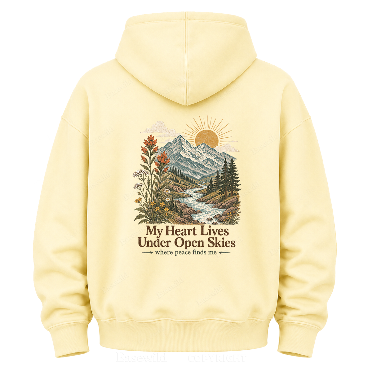 Where Peace Finds Me Vintage Mountain Graphic Hoodie