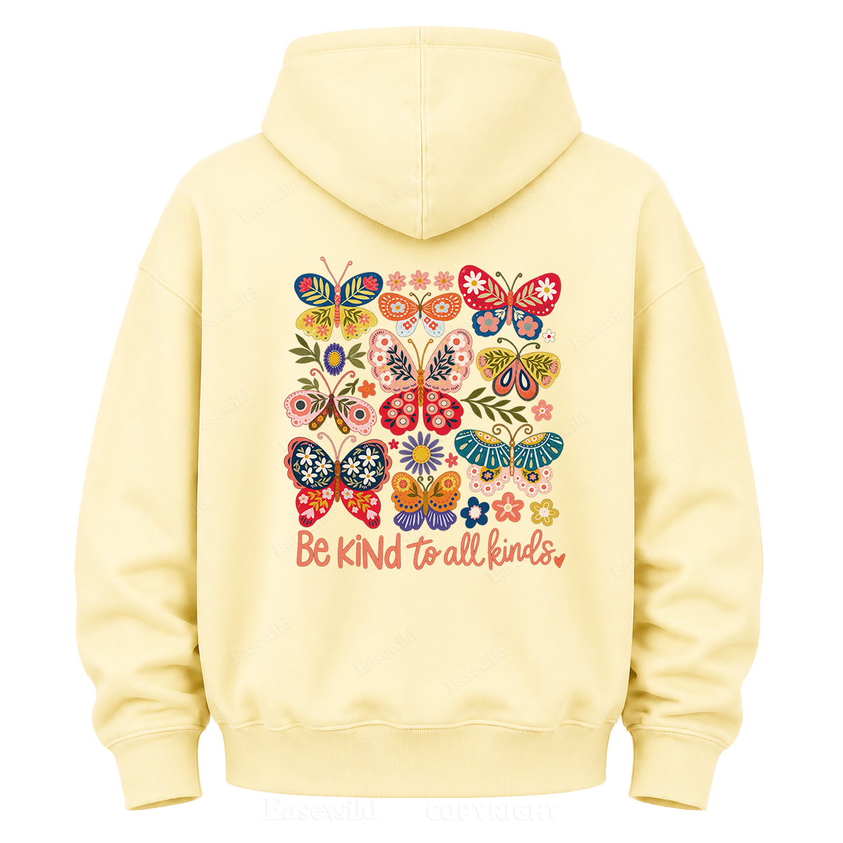 Be Kind to All Kinds Butterfly Graphic Hoodie