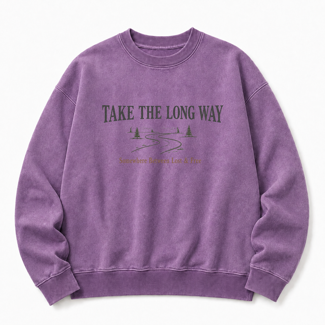 Take the Long Way Washed Graphic Sweatshirt