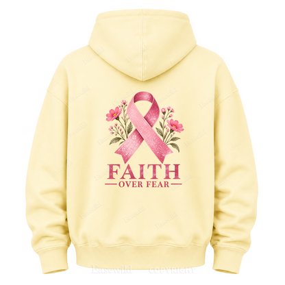 Faith Over Fear Pink Ribbon Graphic Hoodie