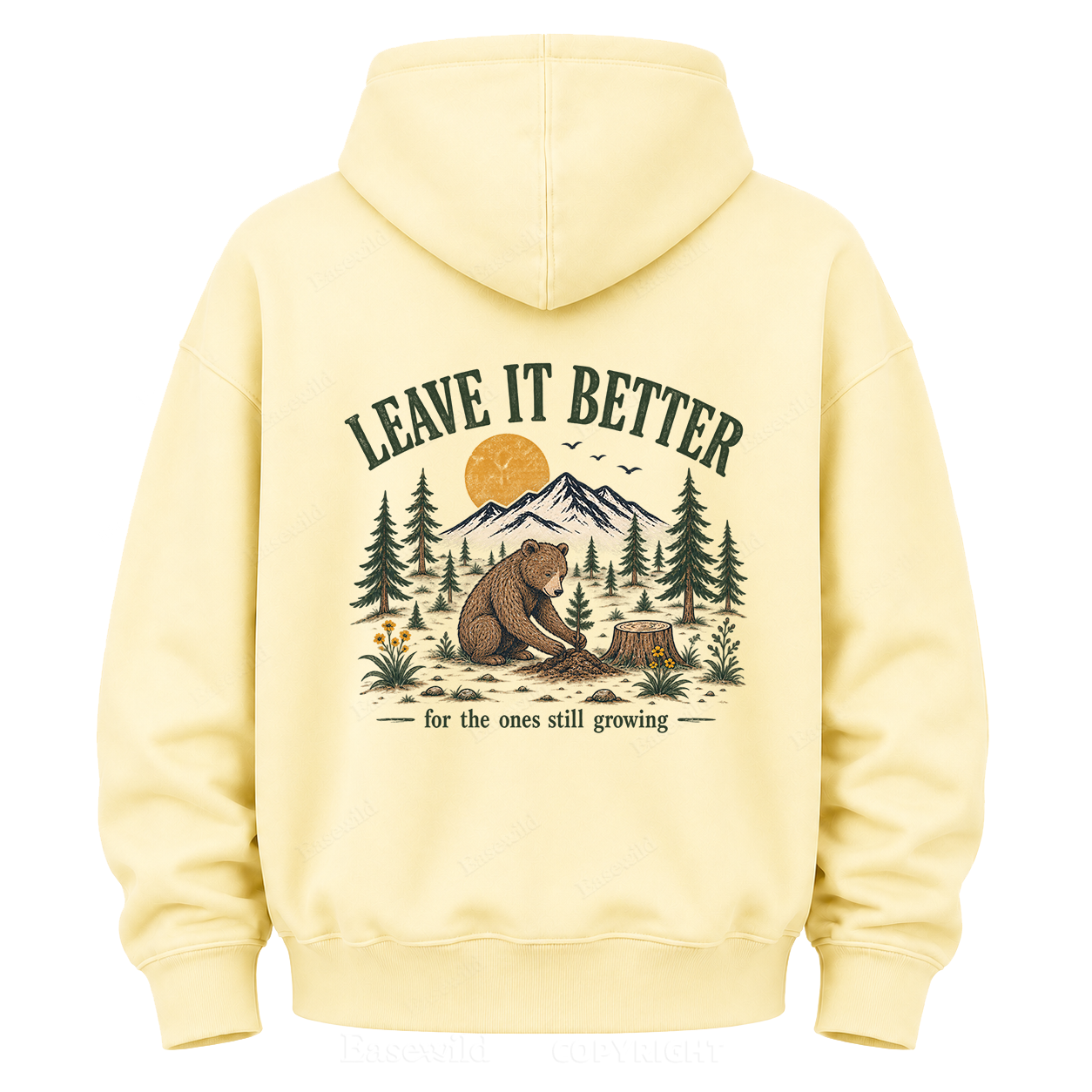 Leave It Better – Vintage Bear & Mountain Graphic Hoodie