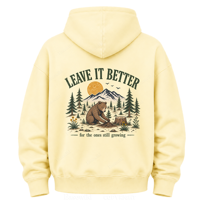 Leave It Better – Vintage Bear & Mountain Graphic Hoodie