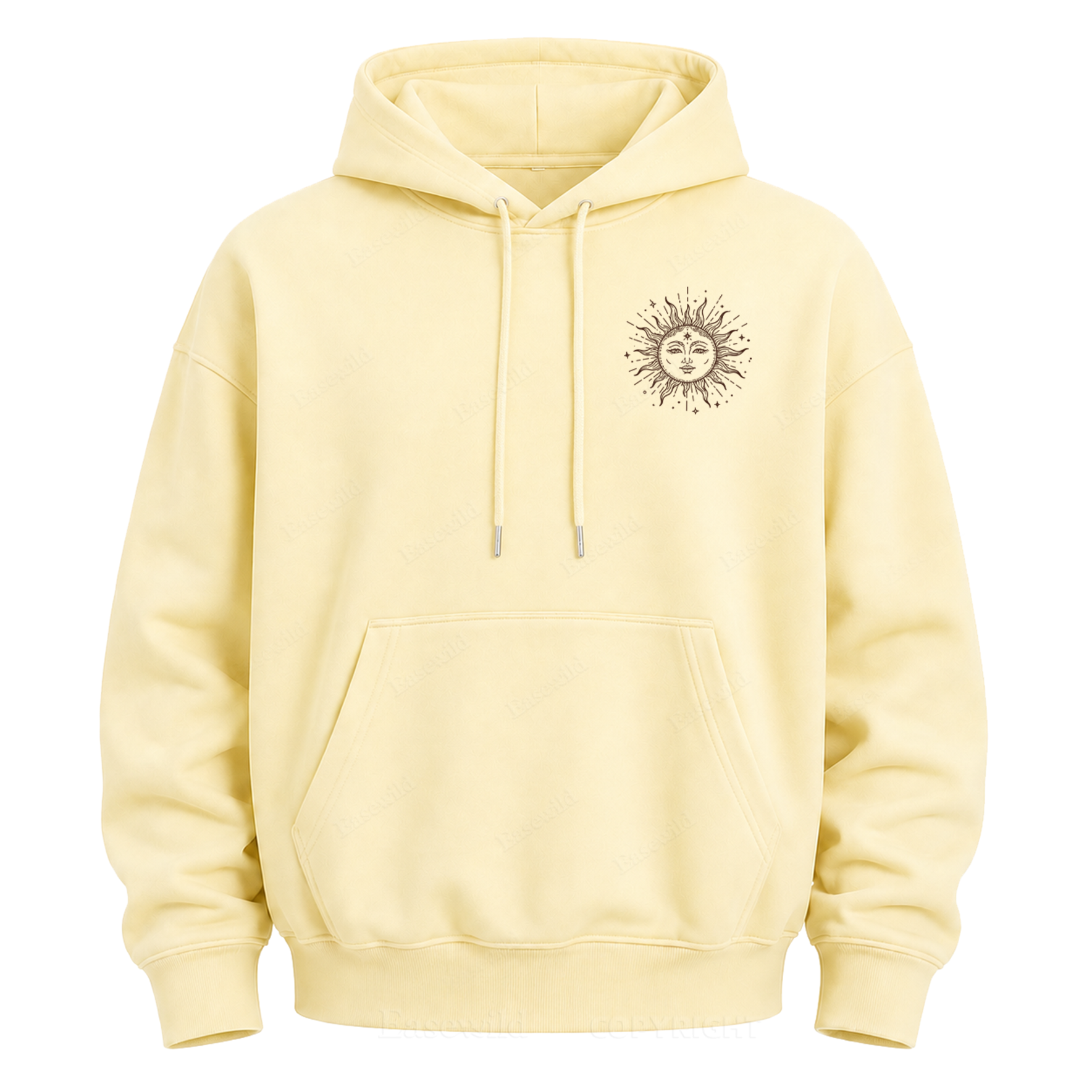 Sonne & Mond "Celestial Washed" Grafik-Kapuzenpullover