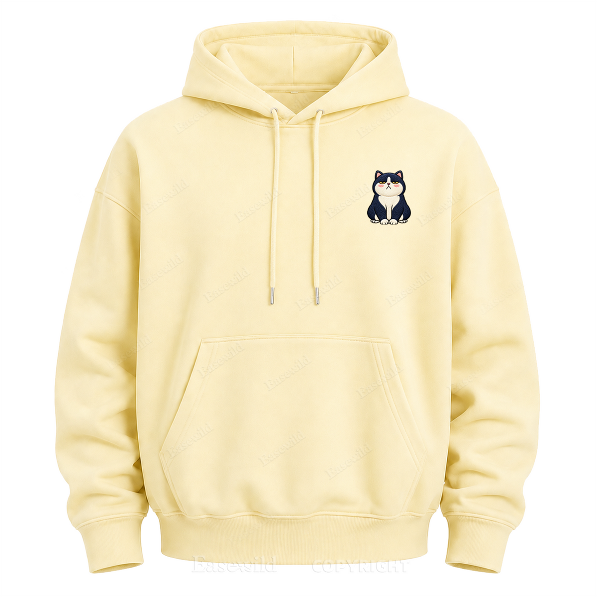 Moody Cat Crew Graphic Hoodie