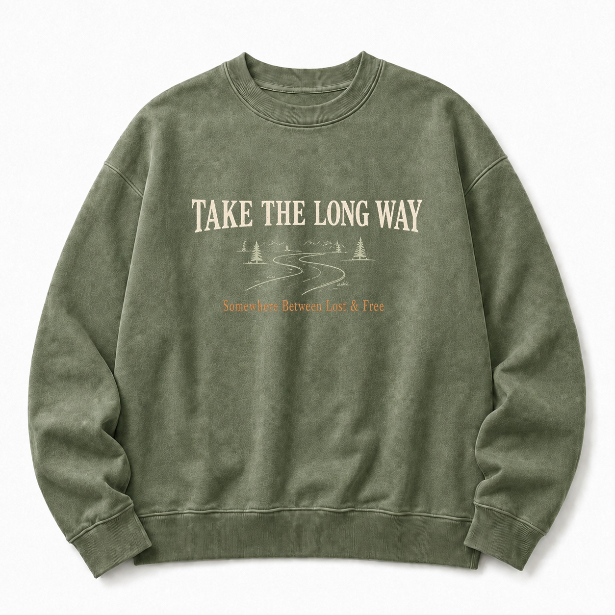 Take the Long Way Washed Graphic Sweatshirt