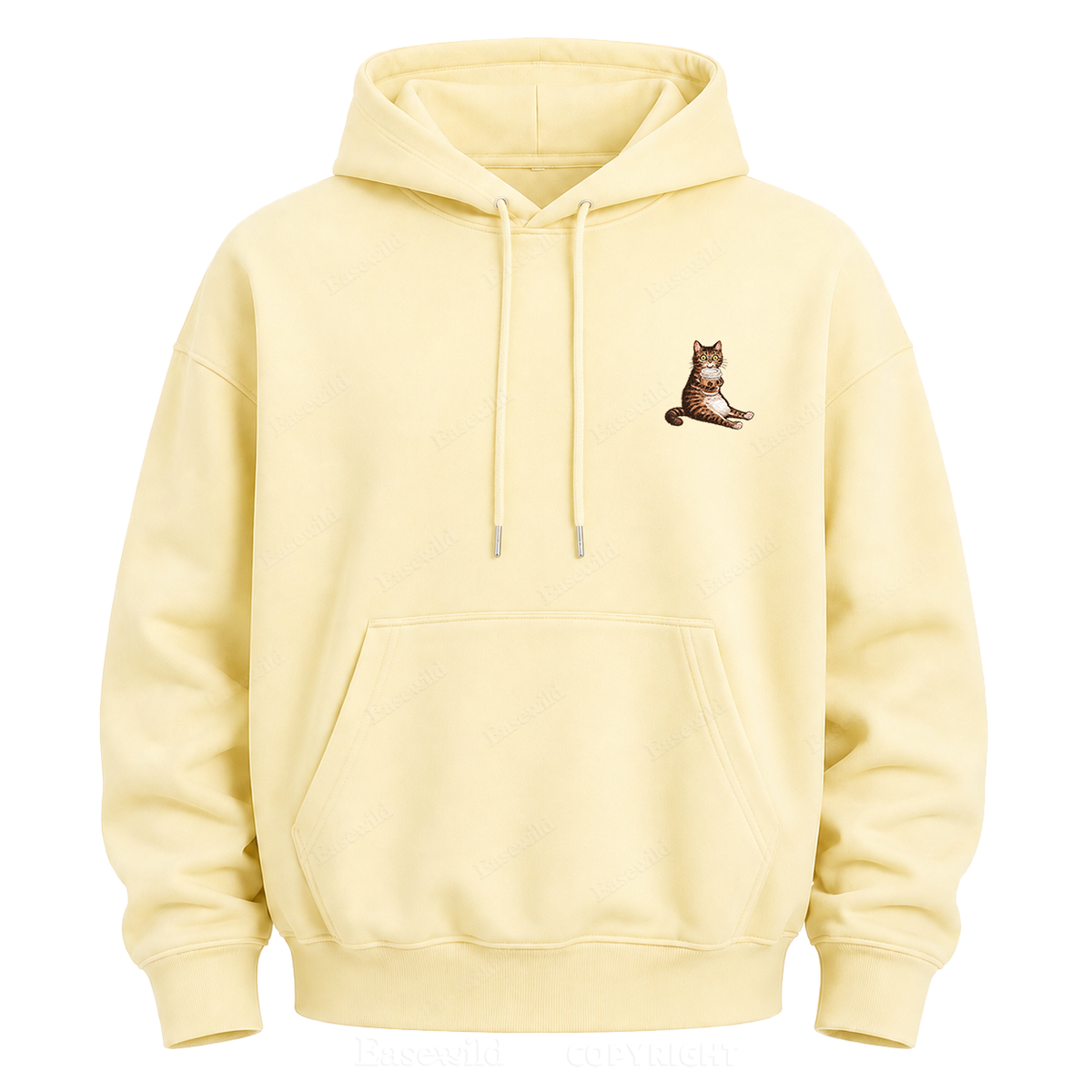 Runs On Coffee And Panic Tabby Cat Graphic Hoodie