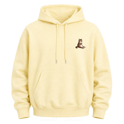 Runs On Coffee And Panic Tabby Cat Graphic Hoodie