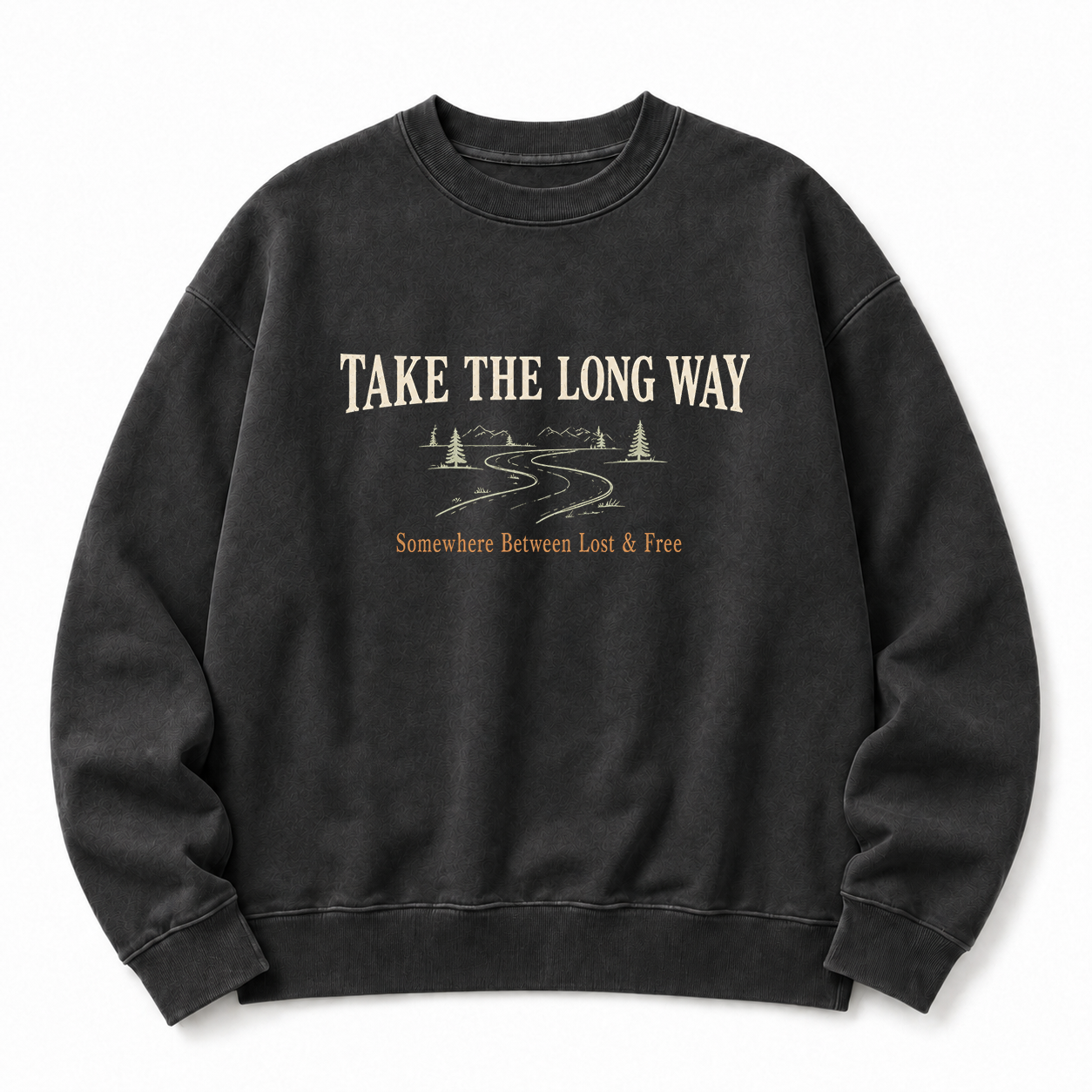 Take the Long Way Washed Graphic Sweatshirt