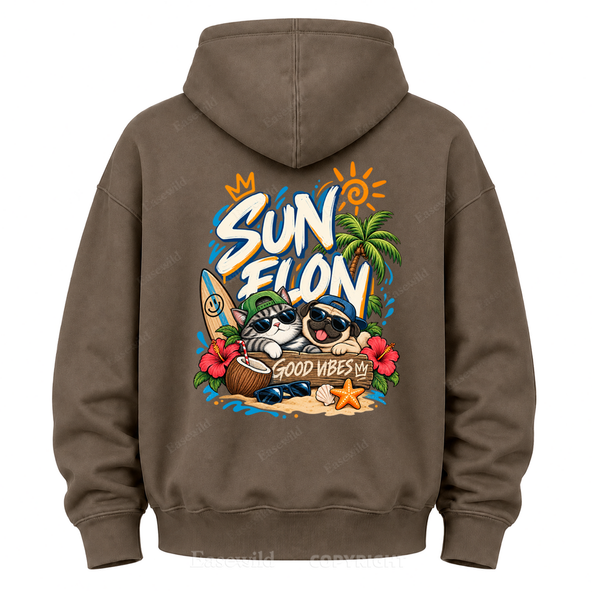 Sun Flow Good Vibes Graphic Hoodie