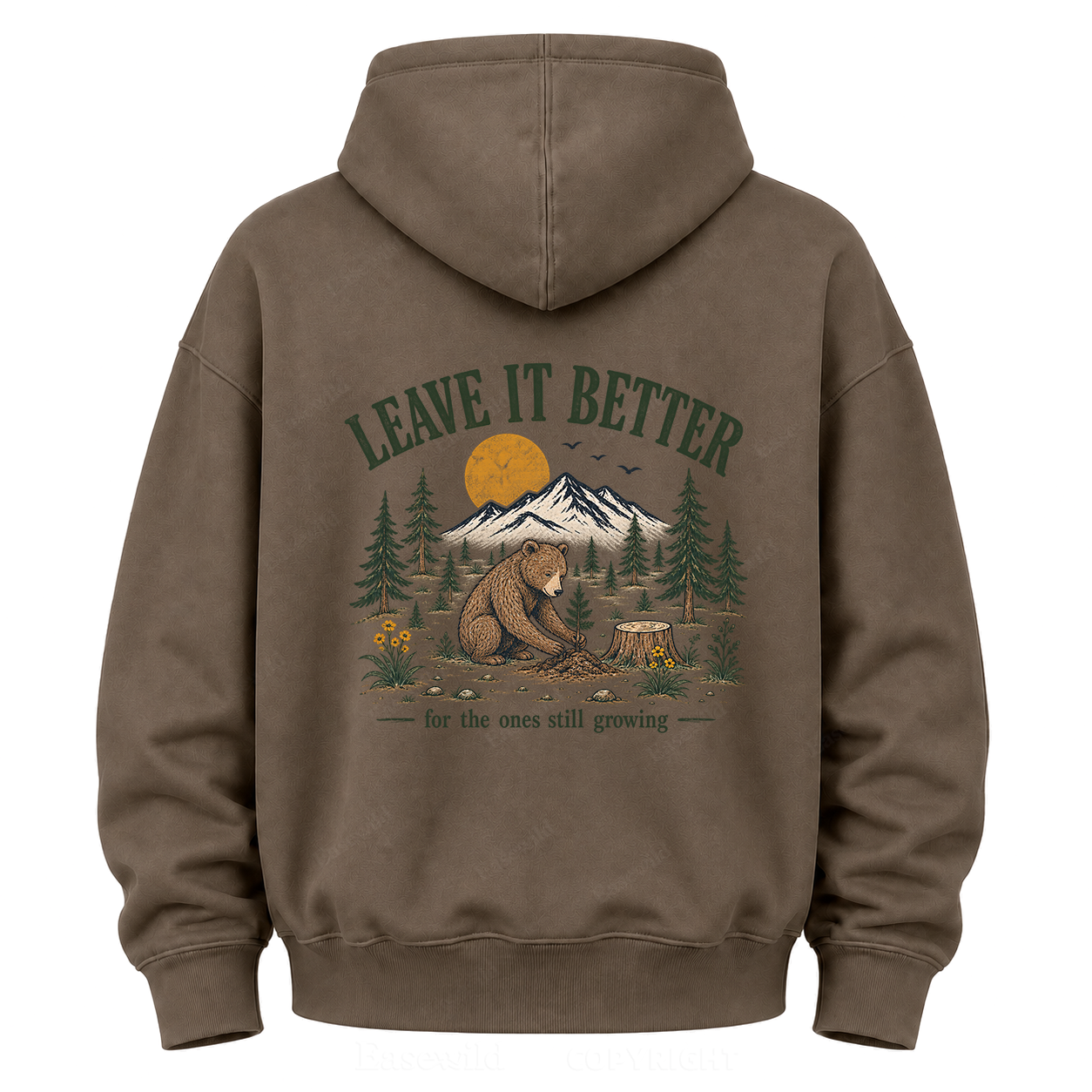 Leave It Better – Vintage Bear & Mountain Graphic Hoodie