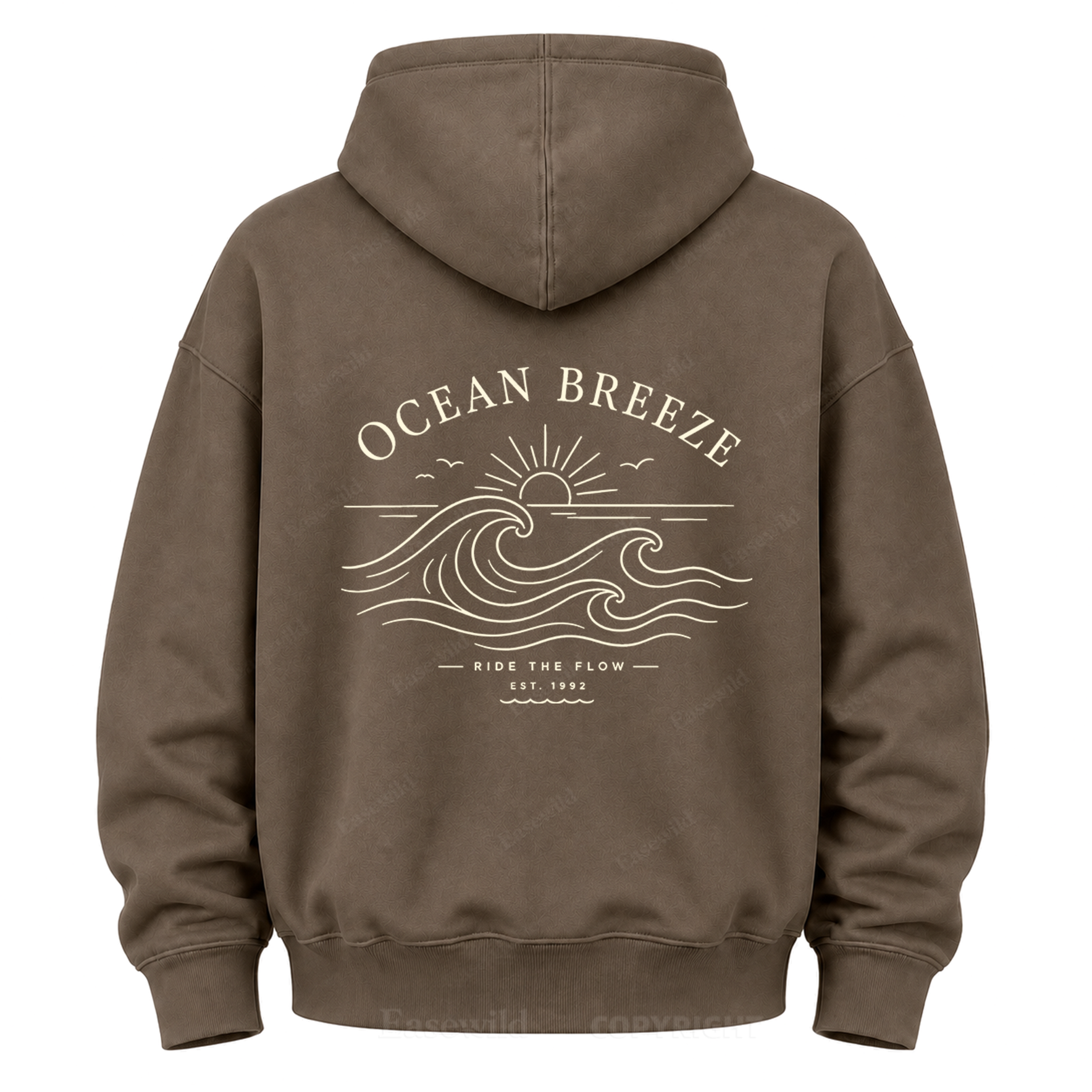 Ocean Breeze Wave Graphic Hoodie