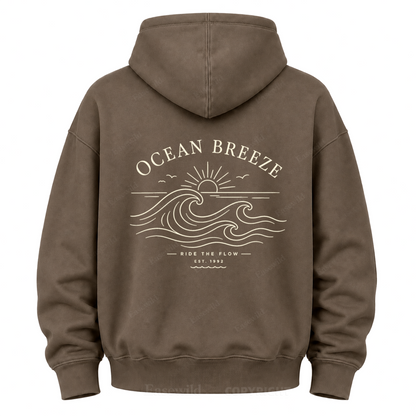 Ocean Breeze Wave Graphic Hoodie