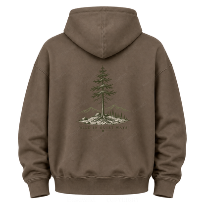 Wild in Quiet Ways Vintage Pine Graphic Hoodie