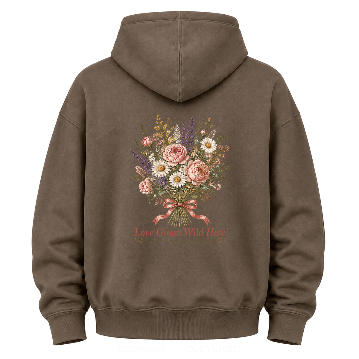 Love Grows Wild Here Vintage Floral Graphic Hoodie