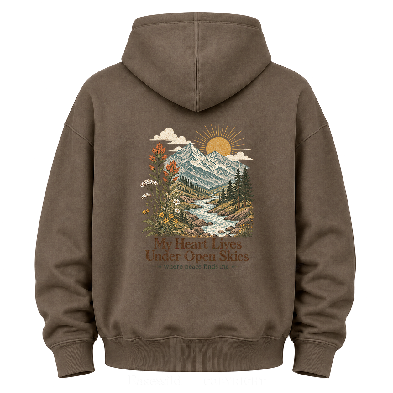 Where Peace Finds Me Vintage Mountain Graphic Hoodie