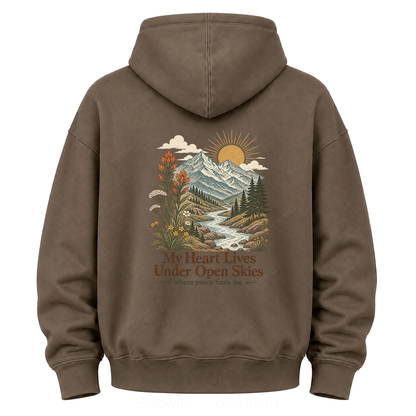 Where Peace Finds Me Vintage Mountain Graphic Hoodie
