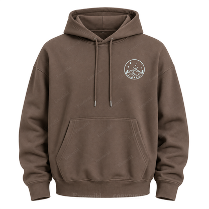 Celestial Mountain Sun & Moon Graphic Hoodie
