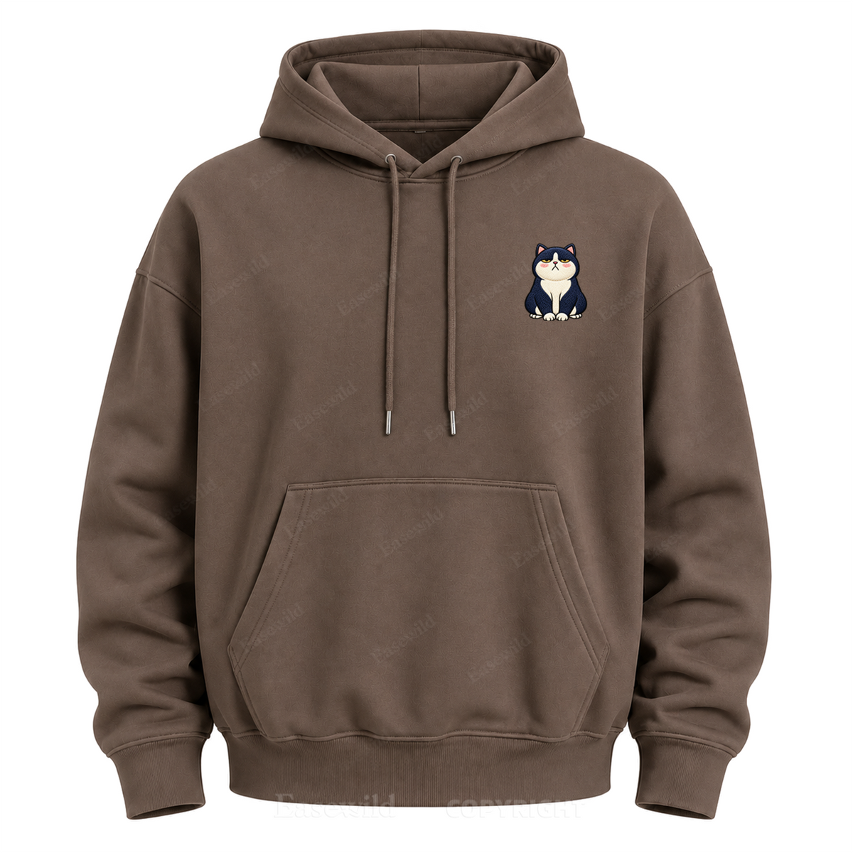 Moody Cat Crew Graphic Hoodie