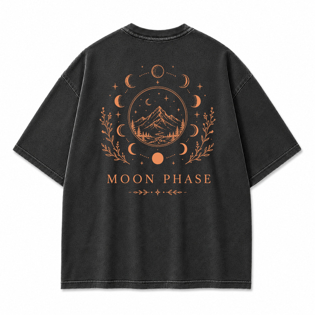 Moon Phase Mountain Graphic T-Shirt