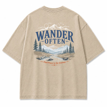 Wander Often Mountain River Graphic T-Shirt
