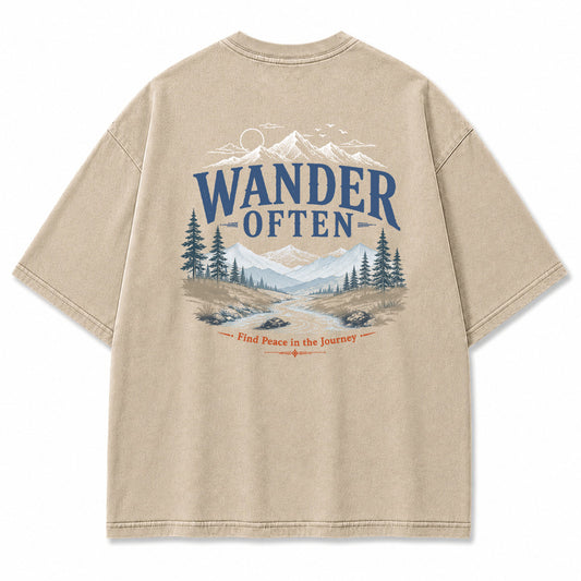 Wander Often Mountain River Graphic T-Shirt