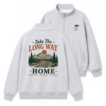 Take the Scenic Way Home Zip Pullover Sweatshirt