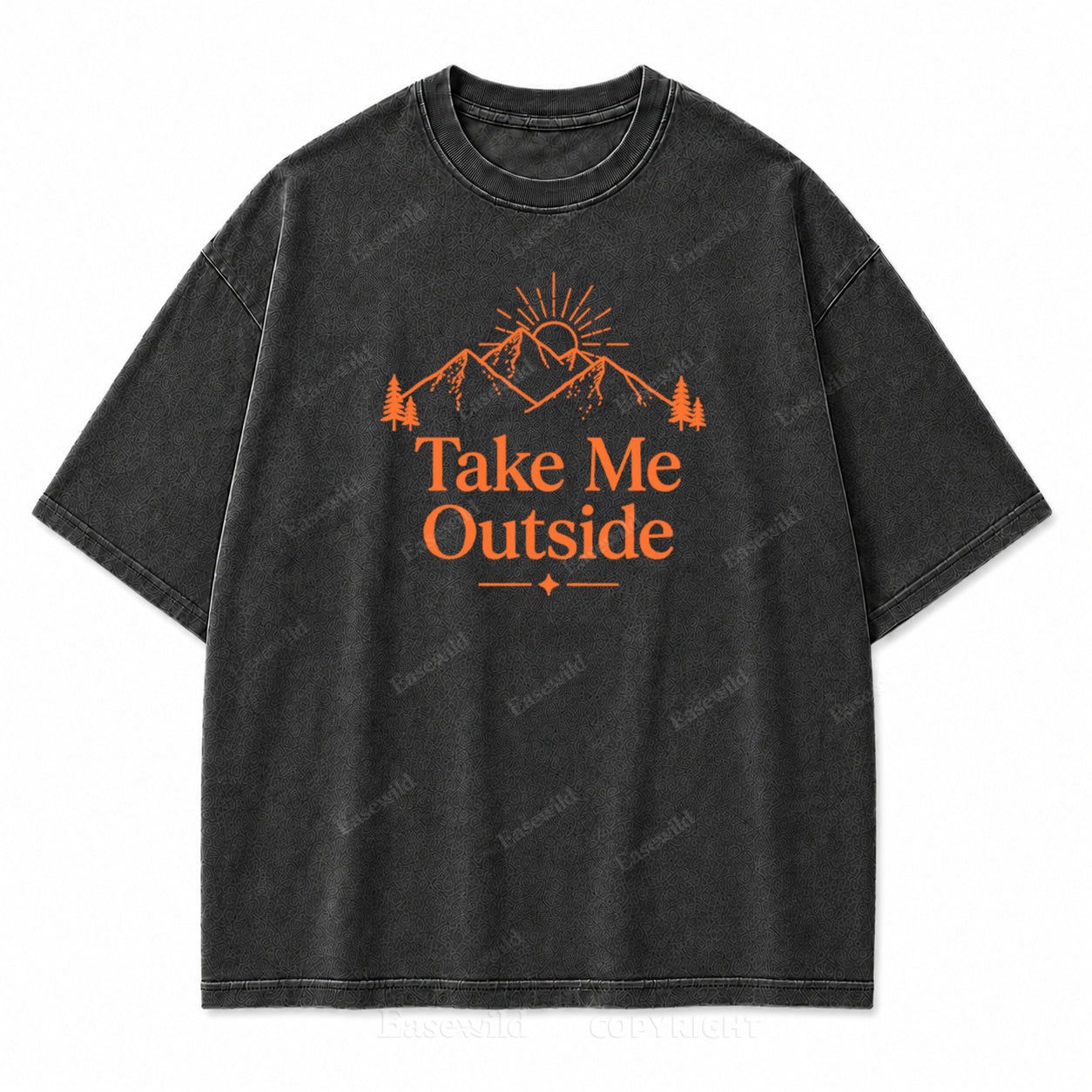 Take Me Outside Mountain Sunrise Washed Print Tee