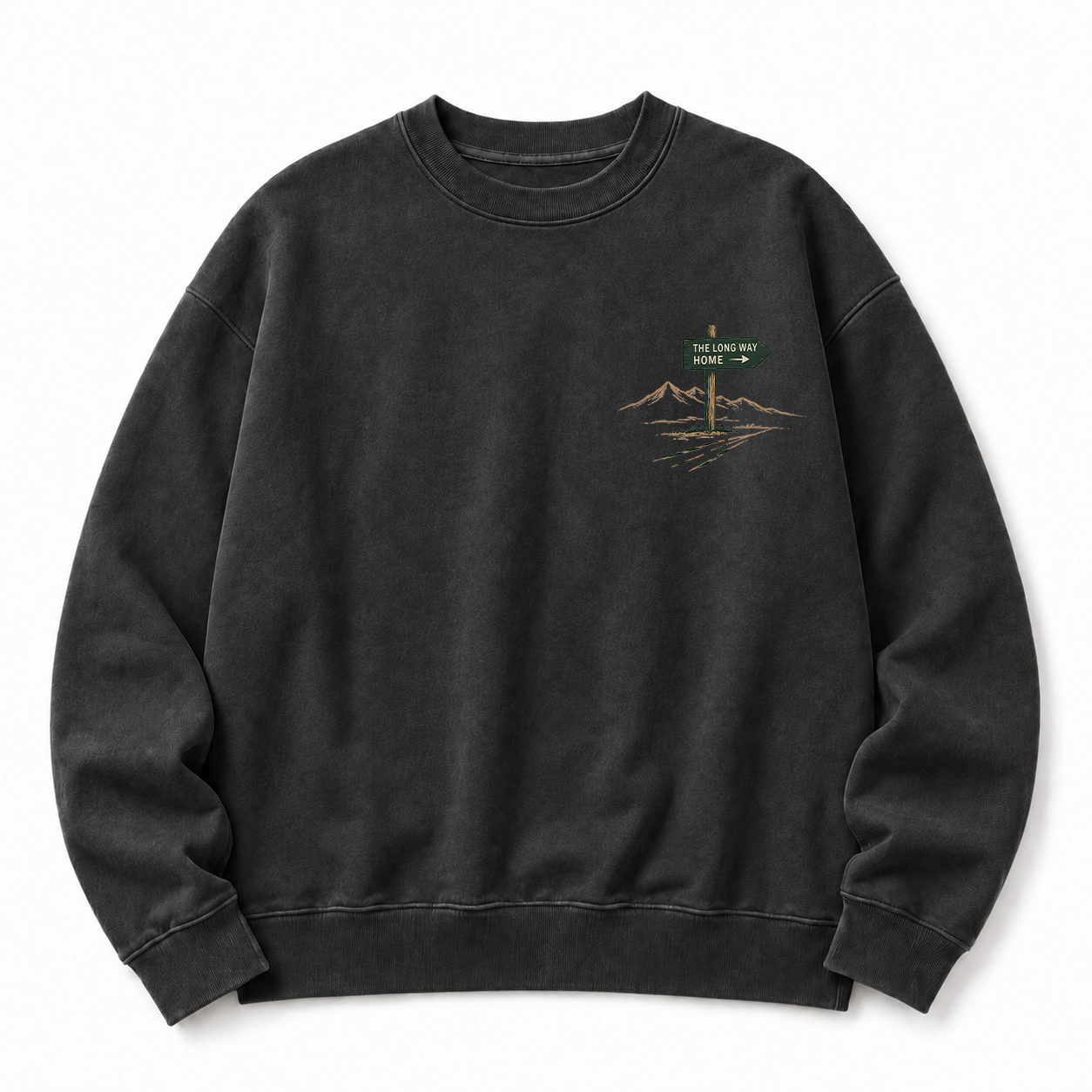 Take The Long Way Home Washed Graphic Sweatshirt