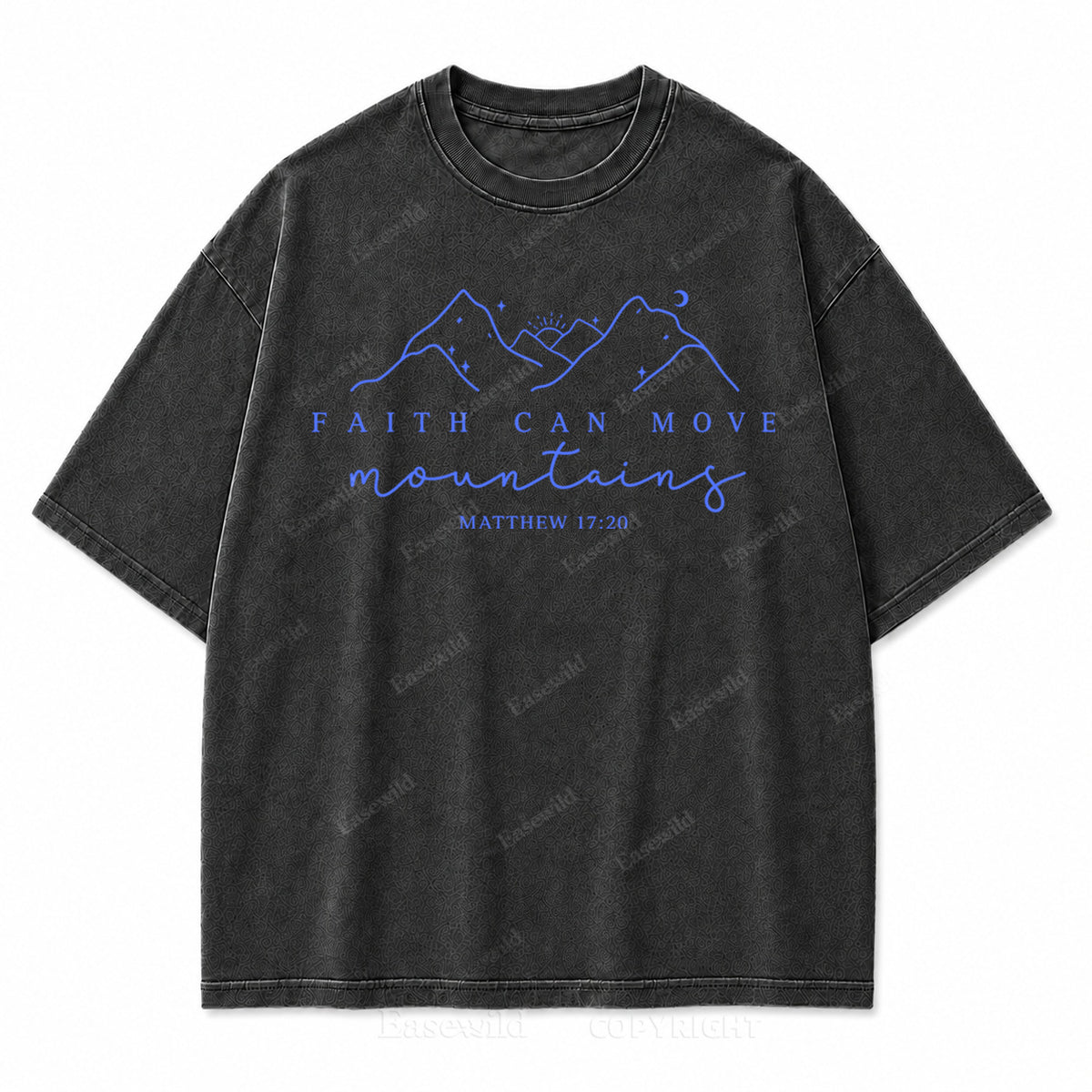 Faith Can Move Mountains Vintage Washed Print Tee