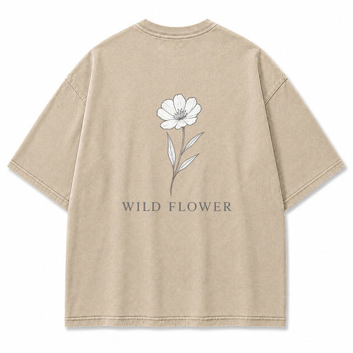 Wild Flower Line Art Graphic T-Shirt