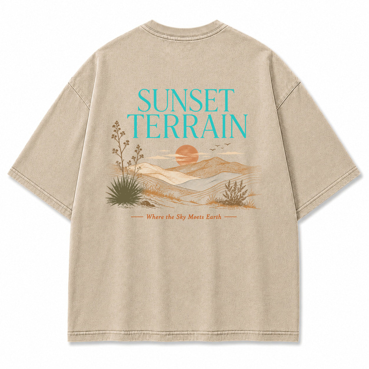 Sunset Terrain Desert Landscape Graphic T-Shirt