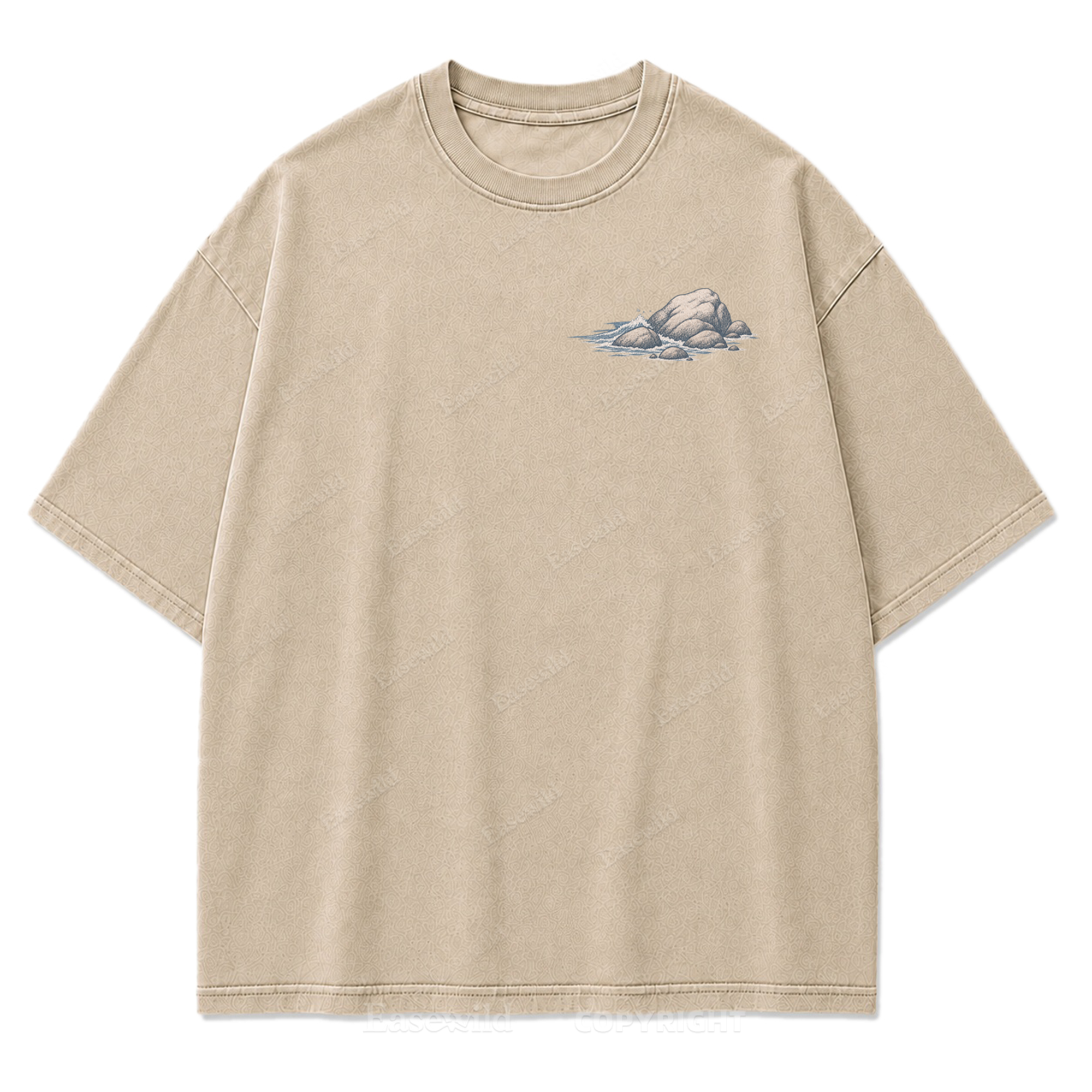 Coastal State Ocean Shore Washed Print Tee