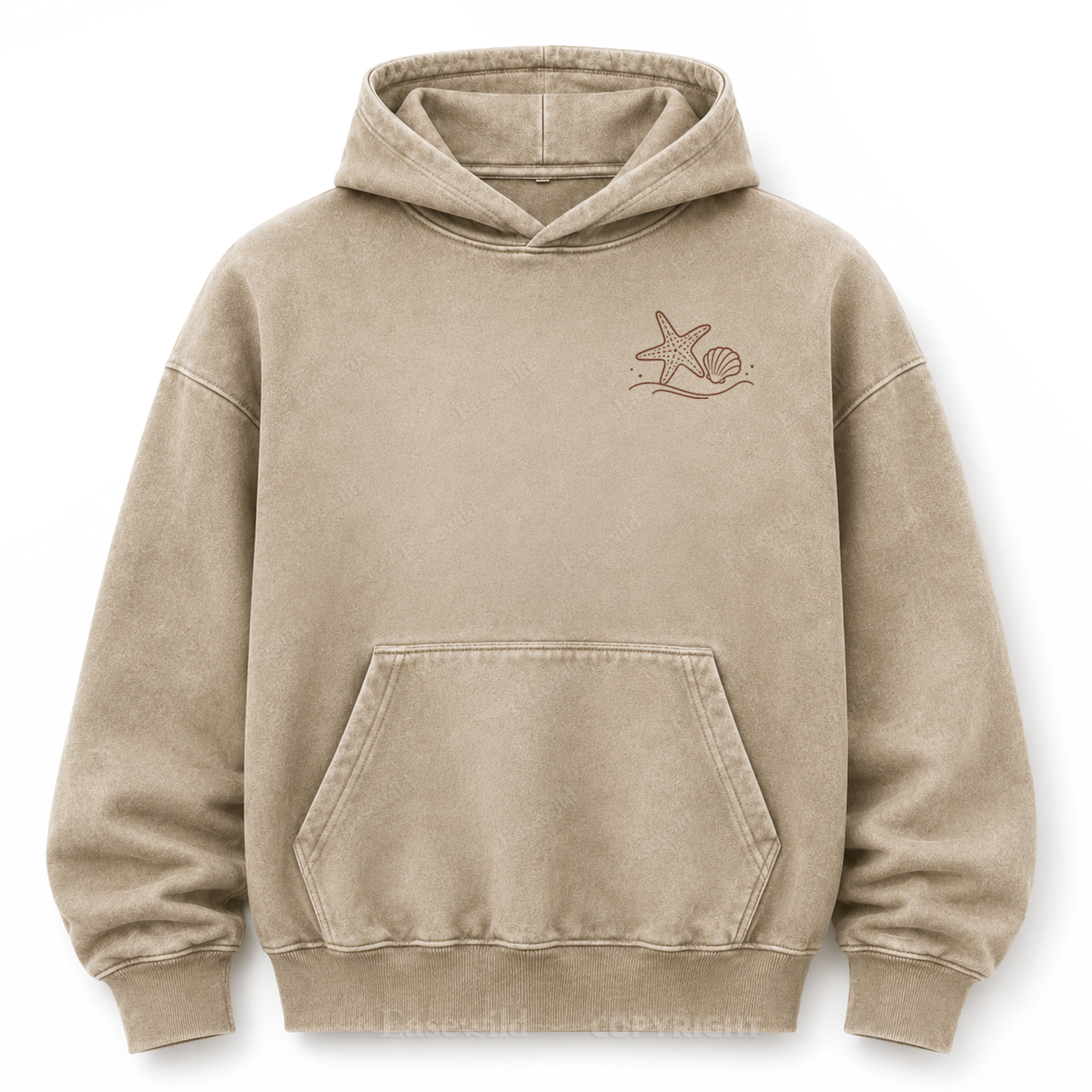 Ocean Breeze Wave Washed Graphic Hoodie
