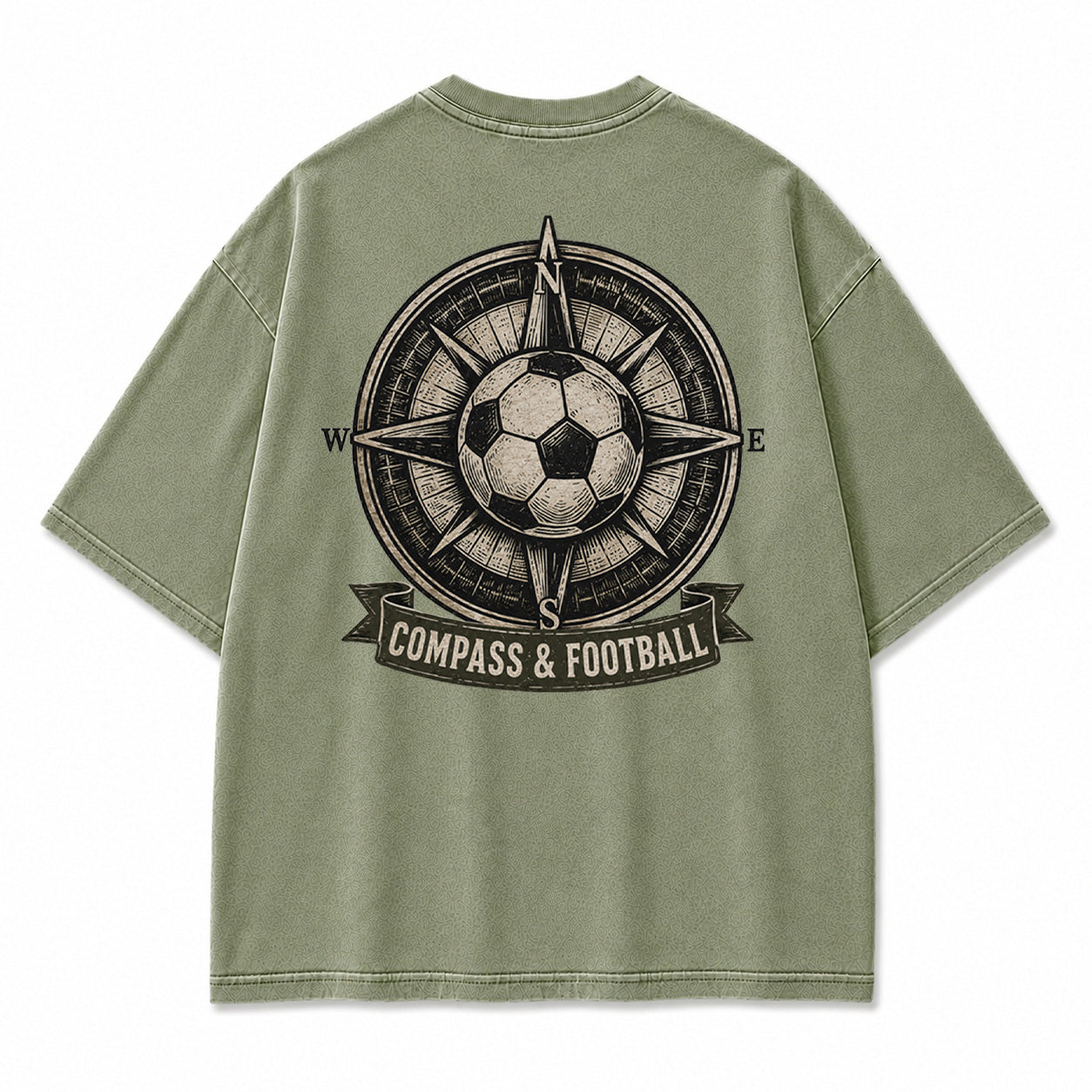 Compass & Football Vintage Graphic T-Shirt