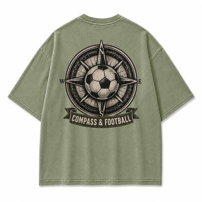 Compass & Football Vintage Graphic T-Shirt