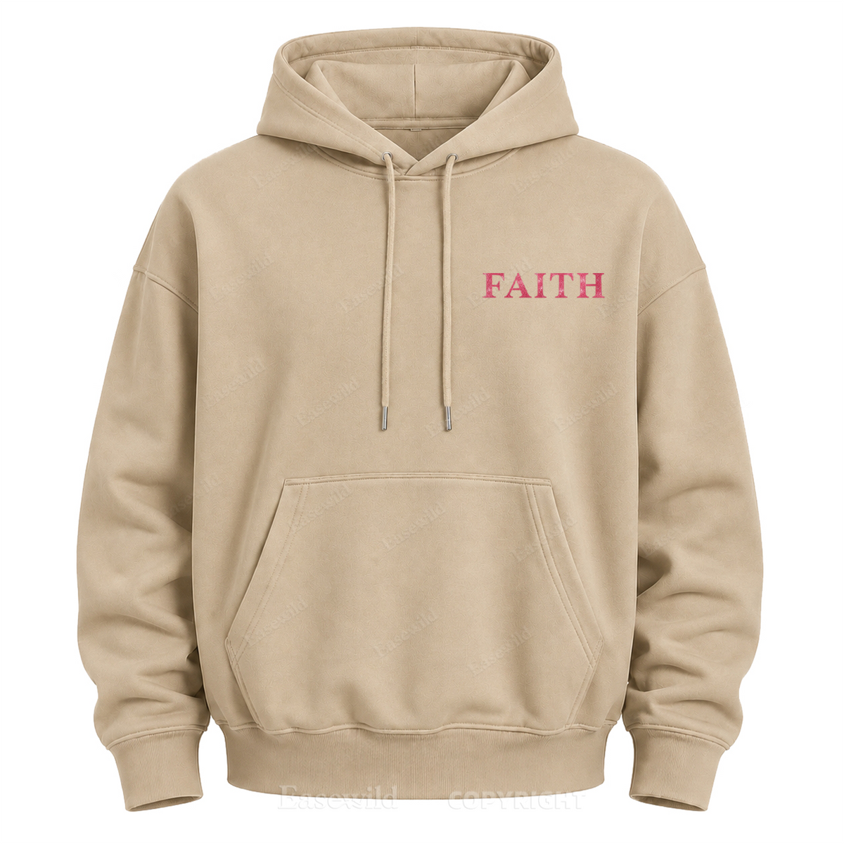 Faith Over Fear Pink Ribbon Graphic Hoodie