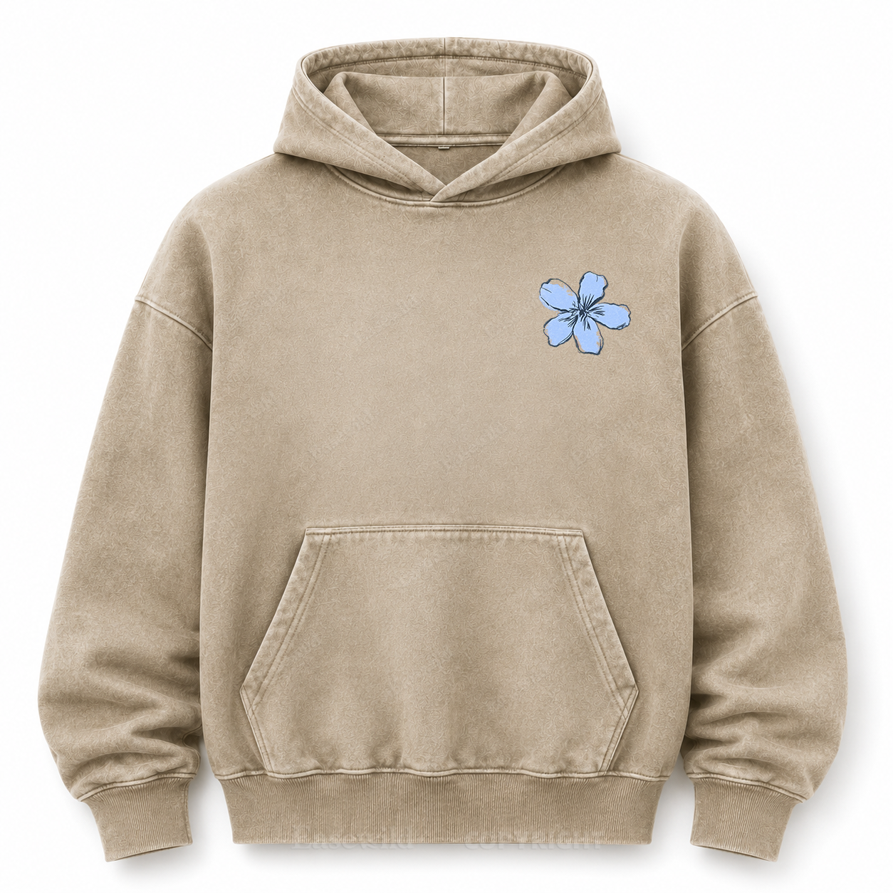 Simple Is Always In Style Floral Washed Graphic Hoodie