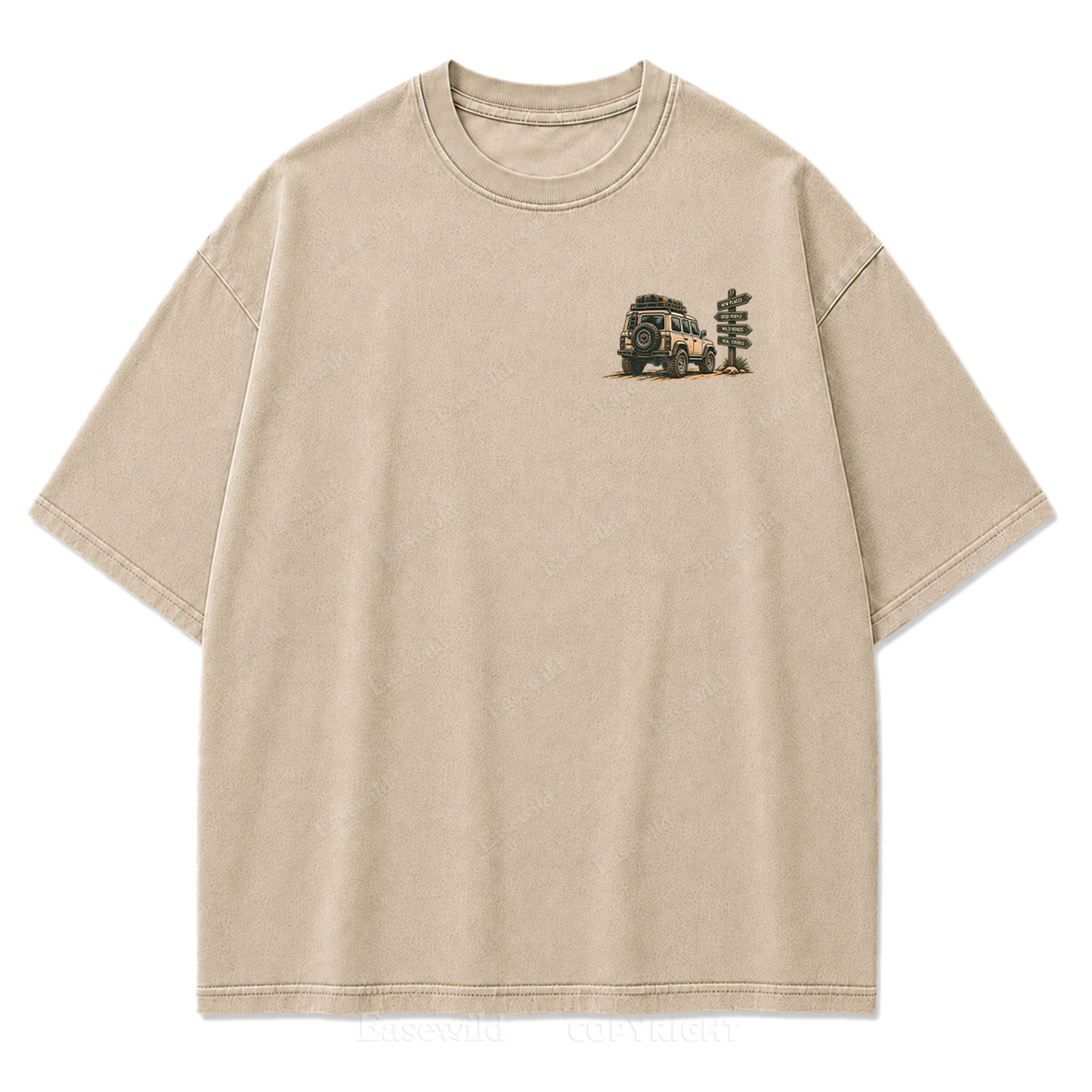 Desert Route Road Trip Washed Print Tee