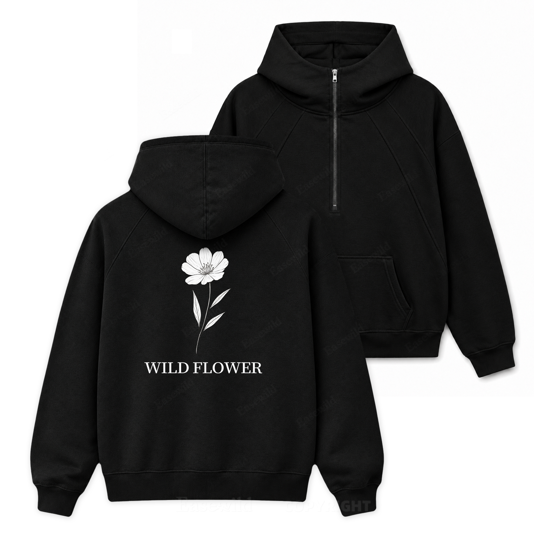 Wild Flower Graphic Zip Hoodie
