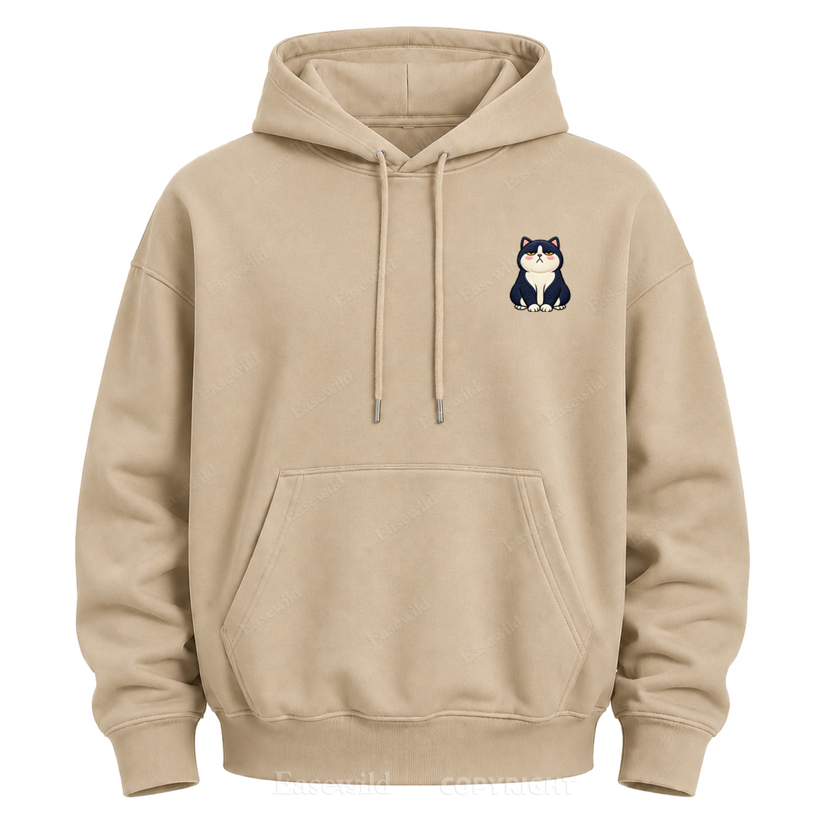 Moody Cat Crew Graphic Hoodie