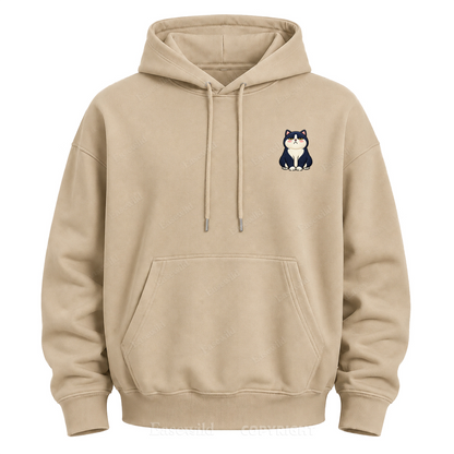 Moody Cat Crew Graphic Hoodie