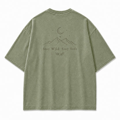 Stay Wild, Stay Soft Minimalist Mountain Tee