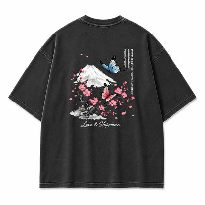 Fuji Blossom Butterfly Graphic T-Shirt