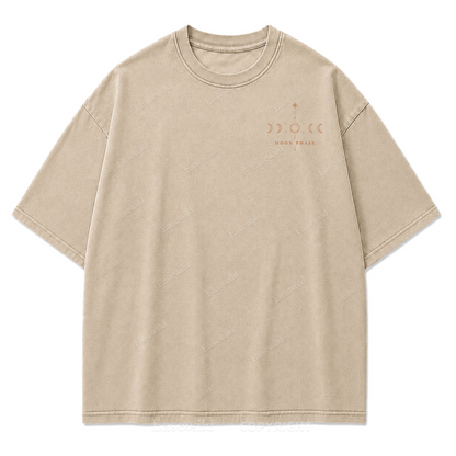 Moon Phase Minimal Washed Print Tee