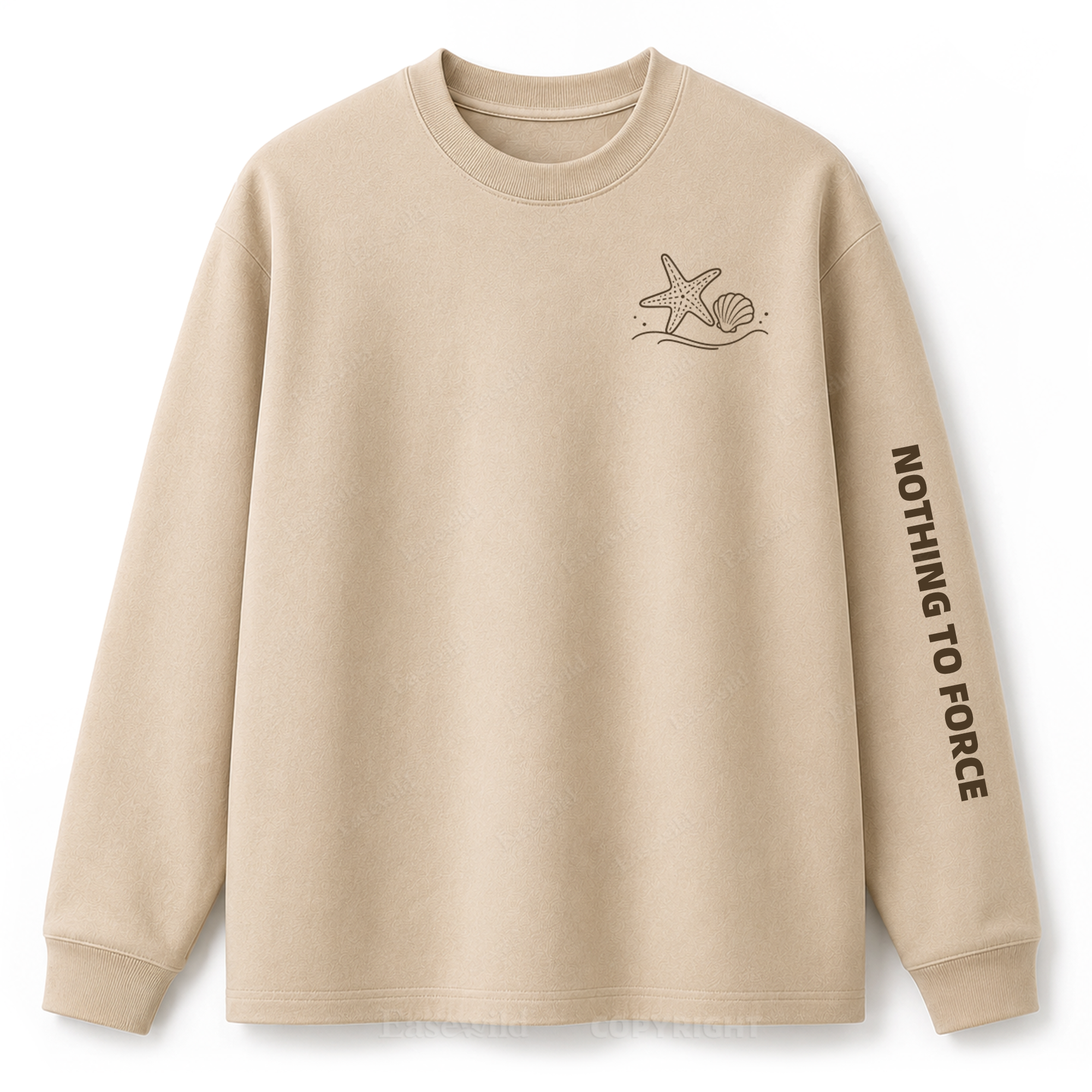 Ocean Breeze Wave Washed Graphic Long Sleeve Tee