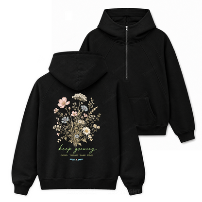 Keep Growing Blossom-Zip Hoodie