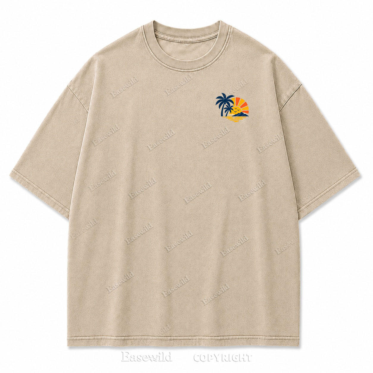 Retro Beach Sunset Oversized Graphic Tee