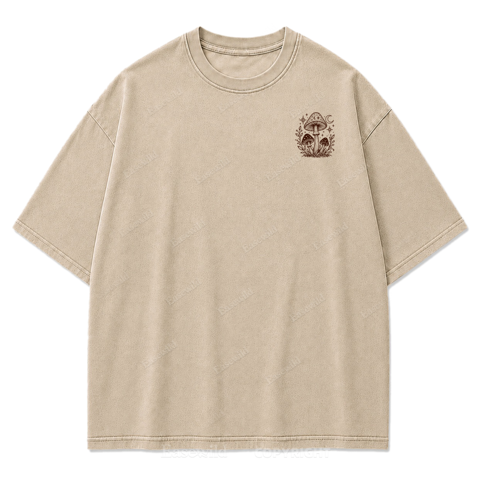 Wild Soul Soft Heart Mushroom Washed Print Tee