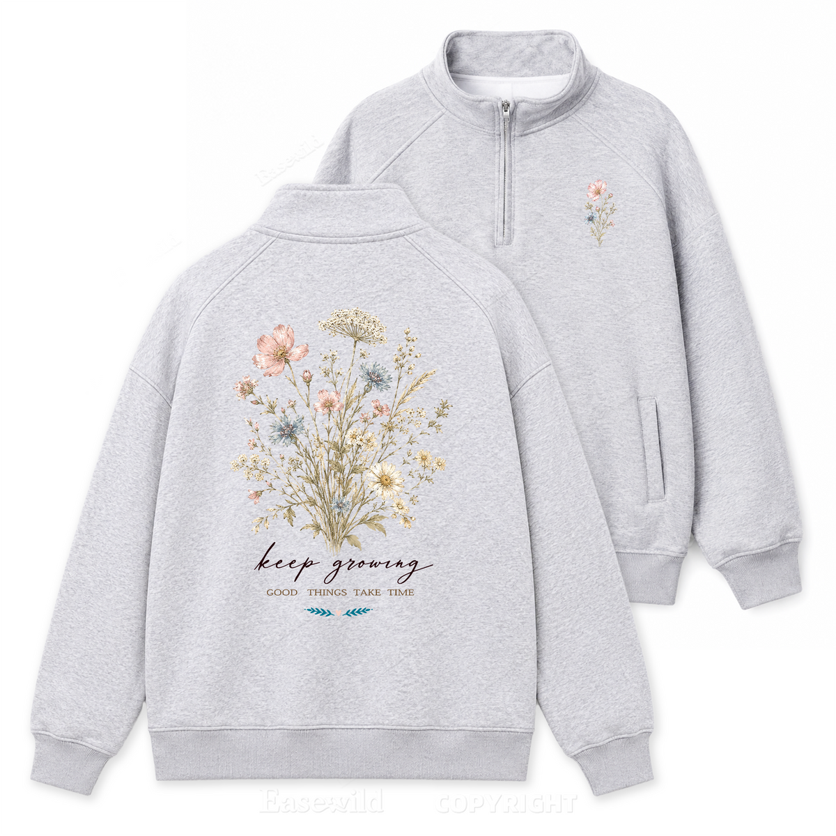 Keep Growing Meadow Zip Pullover Sweatshirt